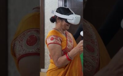 Mom tries VR for the first time 😳 #shortvideo #shorts #vr #virtualreality #trandingshorts #gaming