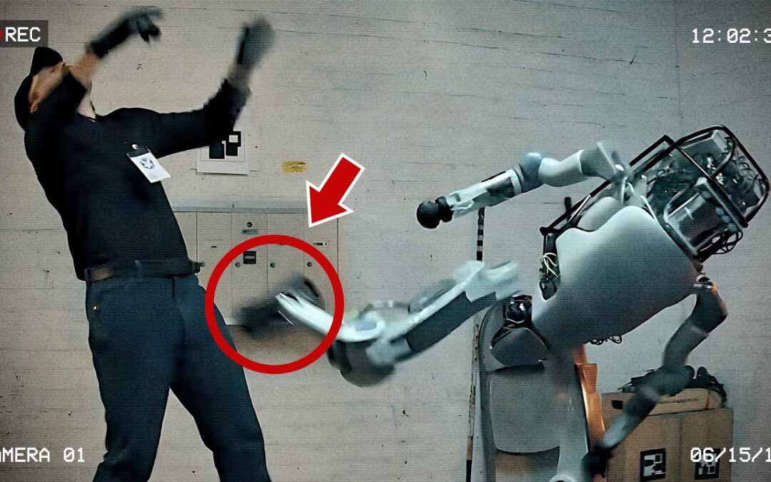 AI Robot caught on cam fighting back at humans