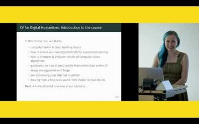 Introduction of the Course “Computer Vision for Digital Humanists” [by Sarah Lang]