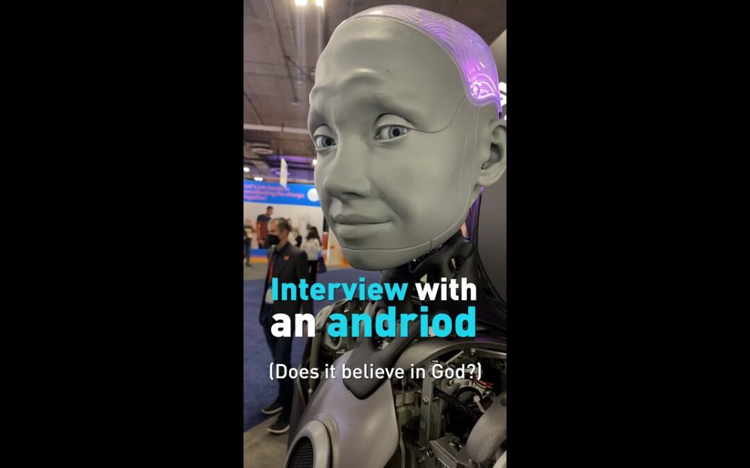 Do androids believe in God? Watch our interview with Ameca, a humanoid #robot at   #CES2022 #Shorts