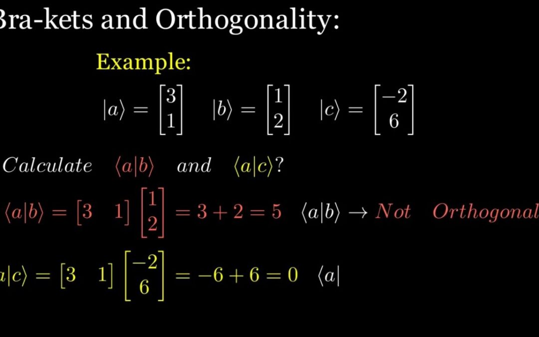 Maths used in Quantum Computing | Linear Algebra 01: Brakets , Orthogonal , Orthonormal…etc