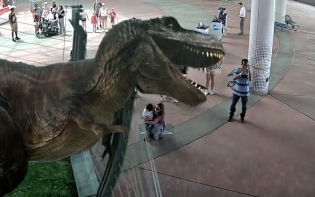 Augmented Reality dinosaurs: Jurassic Park BroadcastAR experience at Universal Studios by INDE